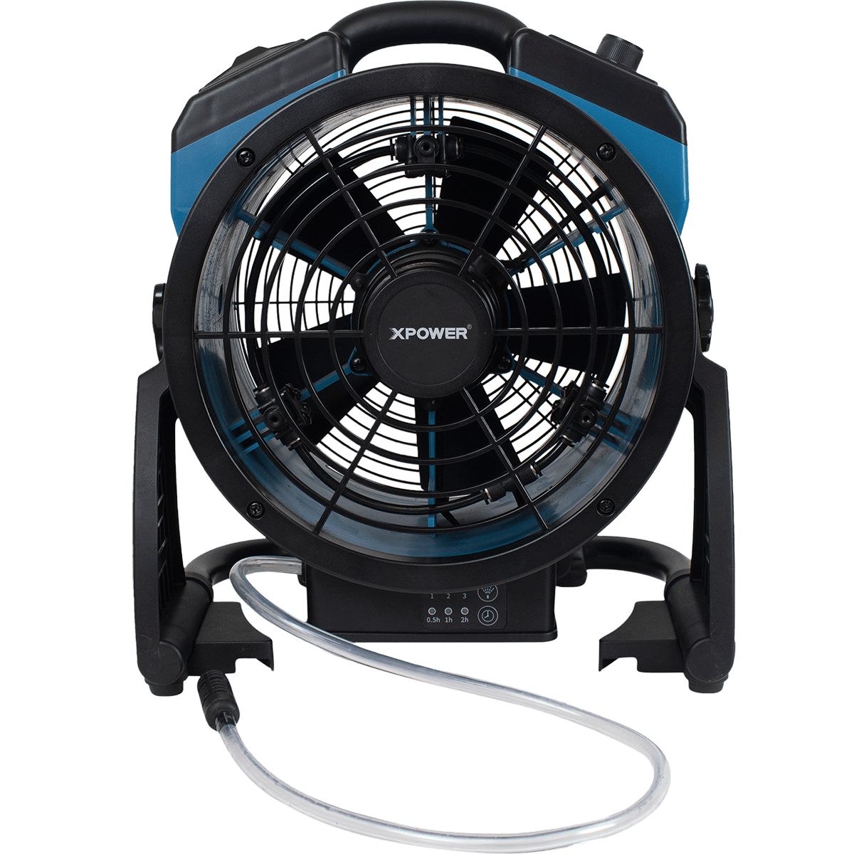 XPOWER 1000 CFM Battery Powered Outdoor Oscillating Misting Fan - Front