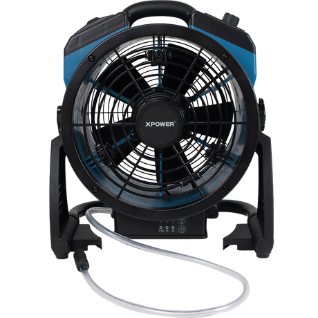 XPOWER 1000 CFM Battery Powered Outdoor Oscillating Misting Fan - Front