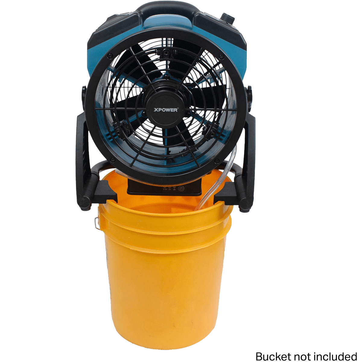 XPOWER 1000 CFM Battery Powered Outdoor Oscillating Misting Fan - with Bucket