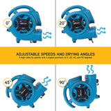 XPOWER 925 CFM Air Mover - Positions
