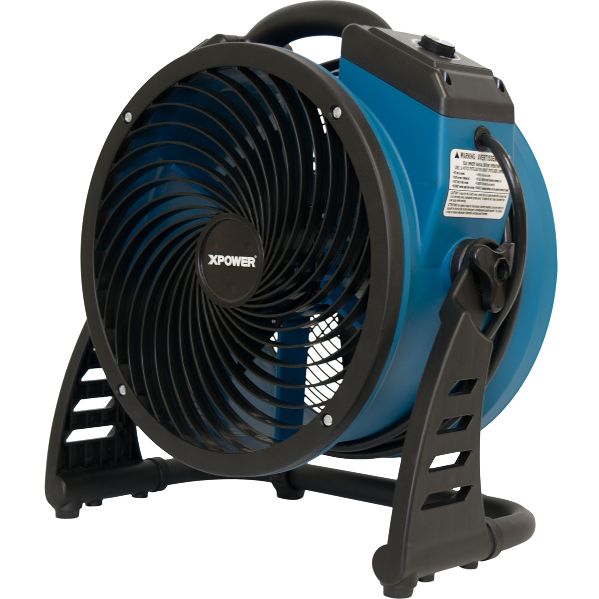 XPOWER 1300 CFM Industrial Axial Air Mover - Right Angle