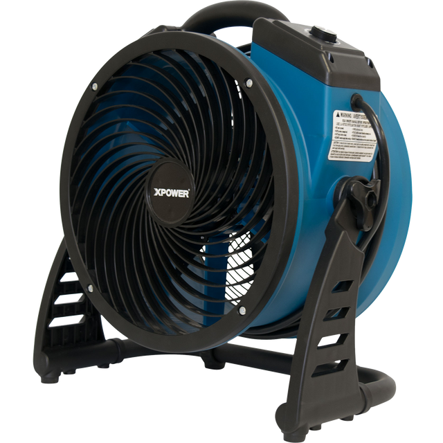 XPOWER 1300 CFM Industrial Axial Air Mover - Right Angle