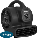 XPOWER 600 CFM Mini Mighty Air Mover - Black 6 Pack