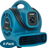 XPOWER 600 CFM Mini Mighty Air Mover Blue - 6 Pack