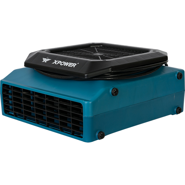 XPOWER 1/3 HP 1050 CFM 3-Speed Low Profile Air Mover - Right Angle