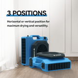 XPOWER PL-650A 650 CFM 1/3 HP Low Profile Air Mover - Infographic 2