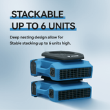 XPOWER PL-650A 650 CFM 1/3 HP Low Profile Air Mover - Infographic 3