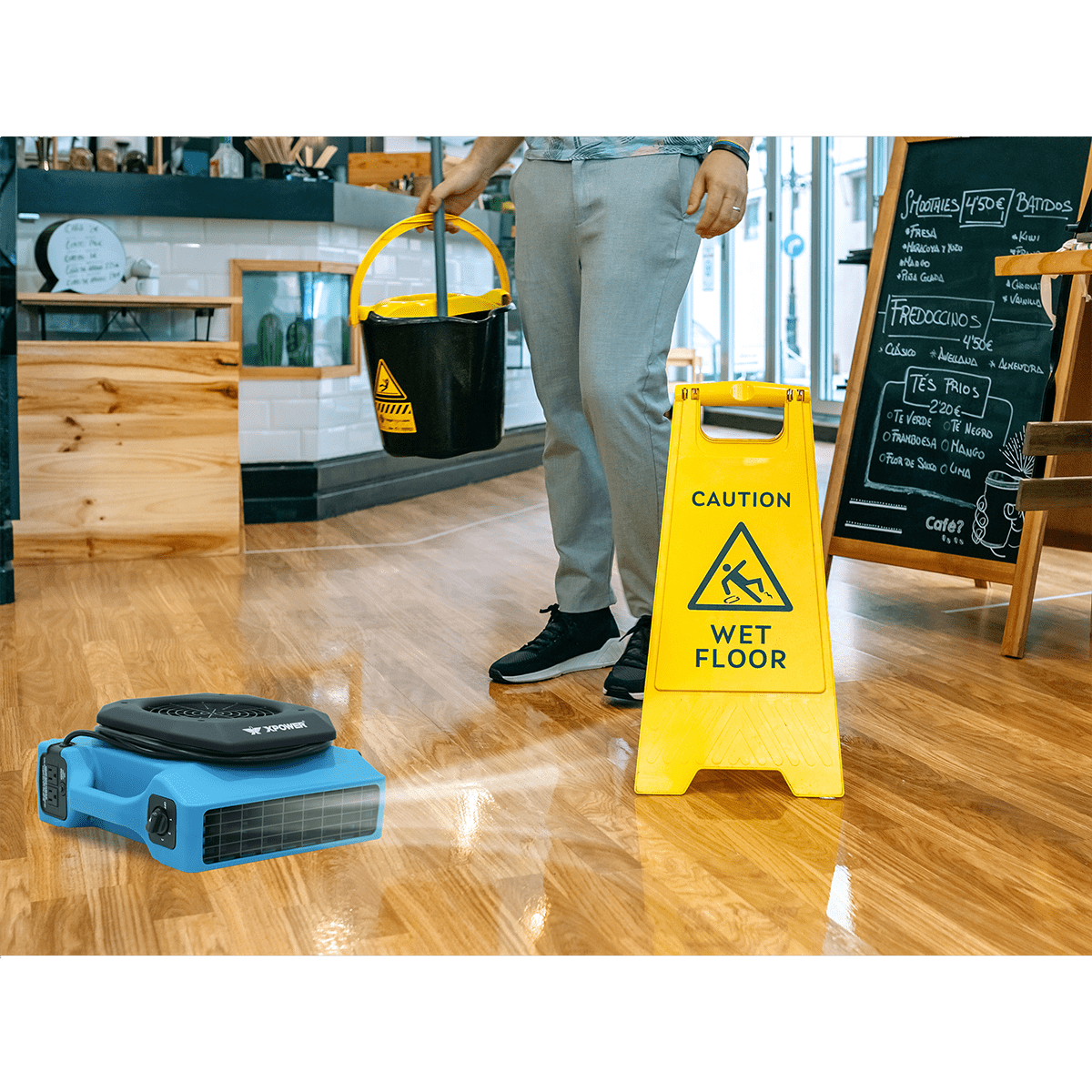 XPOWER PL-650A 650 CFM 1/3 HP Low Profile Air Mover - Lifestyle 1