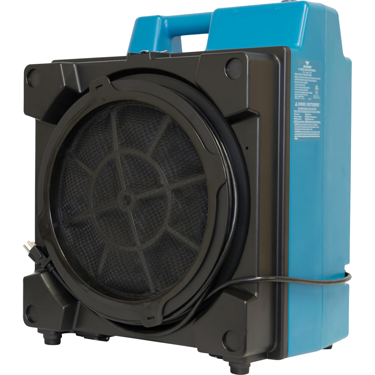 XPOWER X-3580 Commercial 4-Stage HEPA Air Scrubber - Right Angle