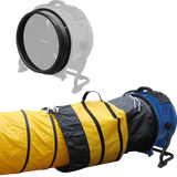 XPOWER 3600 CFM High Temperature Axial Fan - Showing Duct Kit