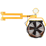 XPOWER 18-In. 3600 CFM Wall Mount Warehouse/Dock/Trailer Fan Kit w/ LED Spotlight - Extended Arm