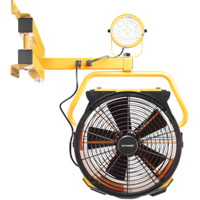 XPOWER 18-In. 3600 CFM Wall Mount Warehouse/Dock/Trailer Fan Kit w/ LED Spotlight - Main